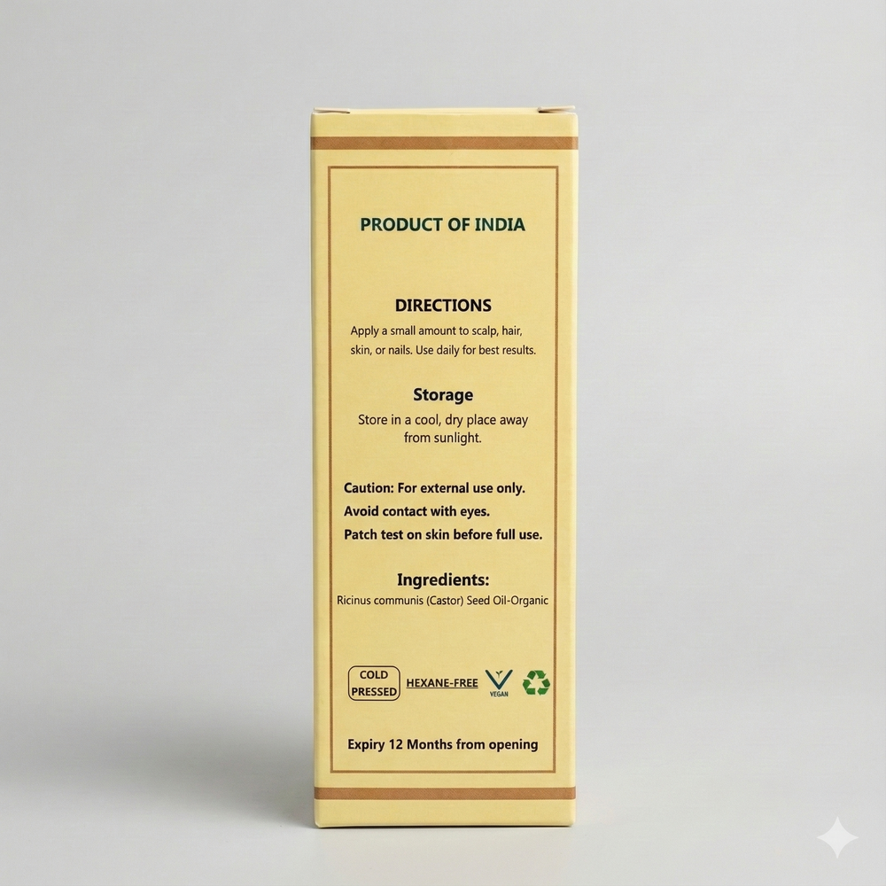 Herbelleza Organic Castor Oil for Hair Growth & Root Strengthening