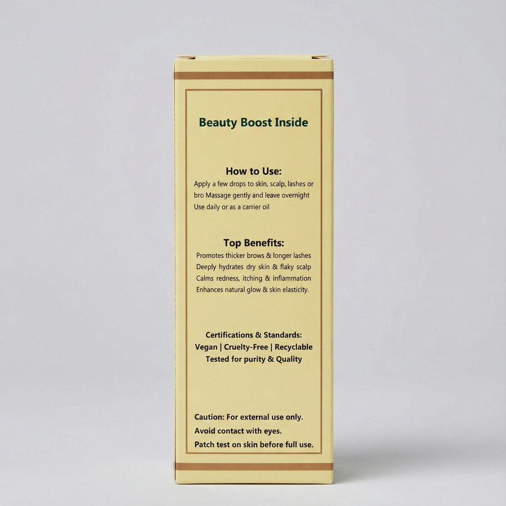 Herbelleza Organic Castor Oil for Hair Growth & Root Strengthening